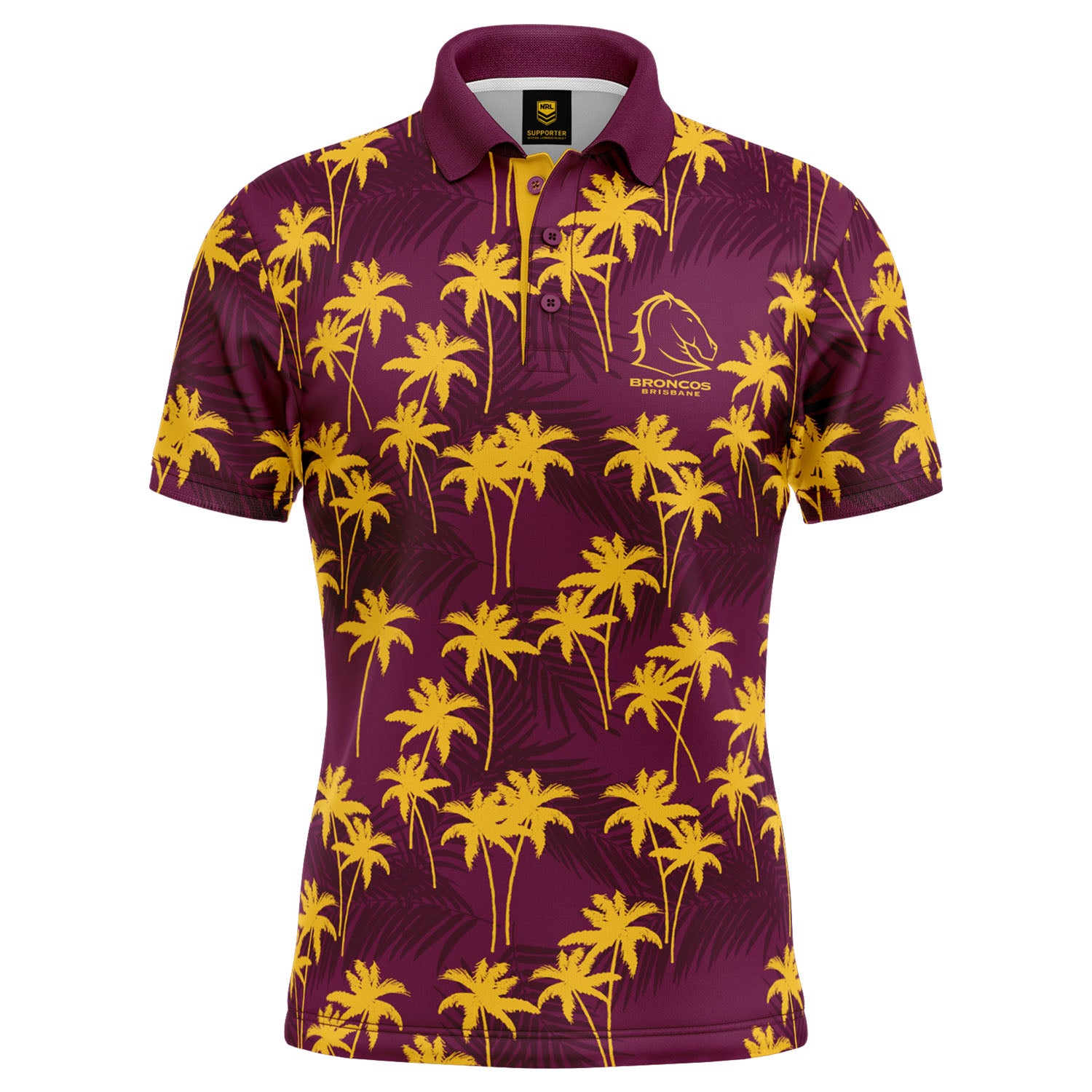 Official NRL Fairway Golf Polo Shirt - Brisbane Broncos