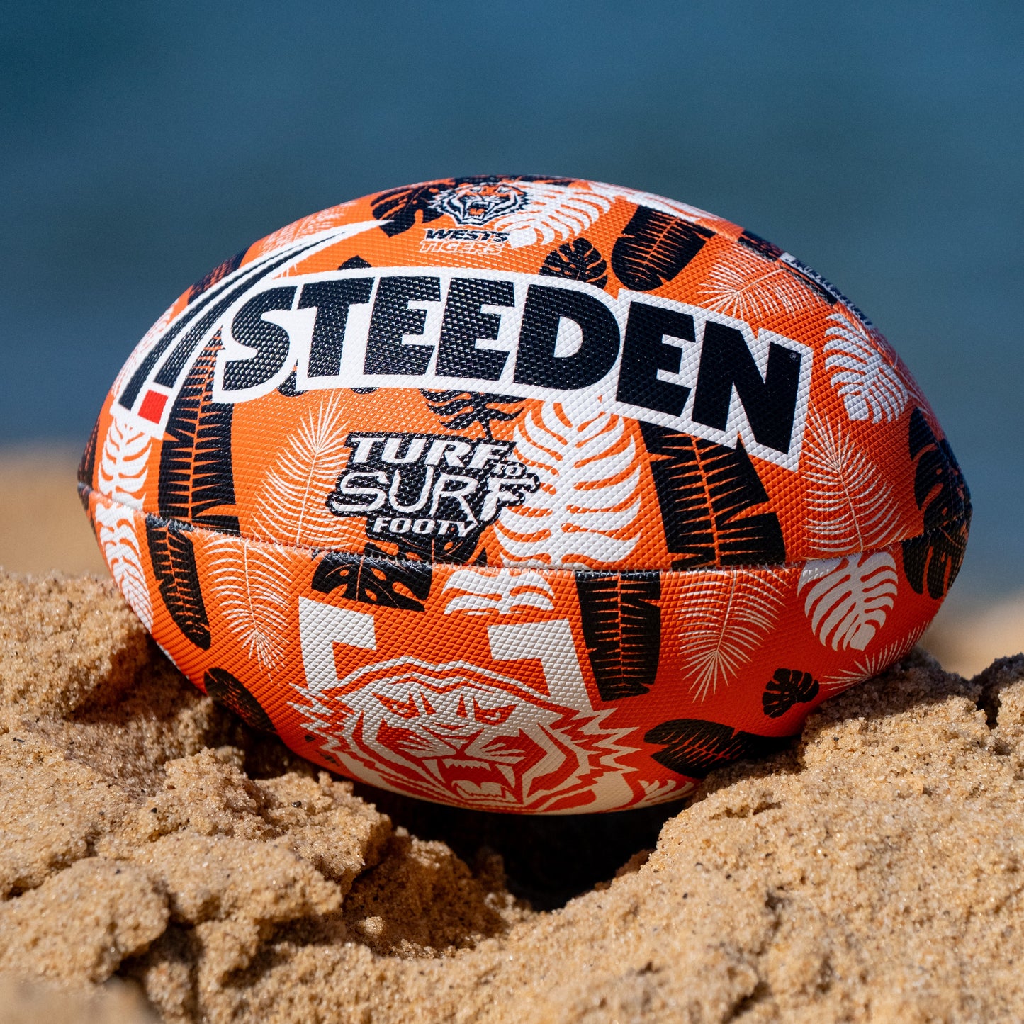 Wests Tigers Turf To Surf Beach Footy Ball - Size 3