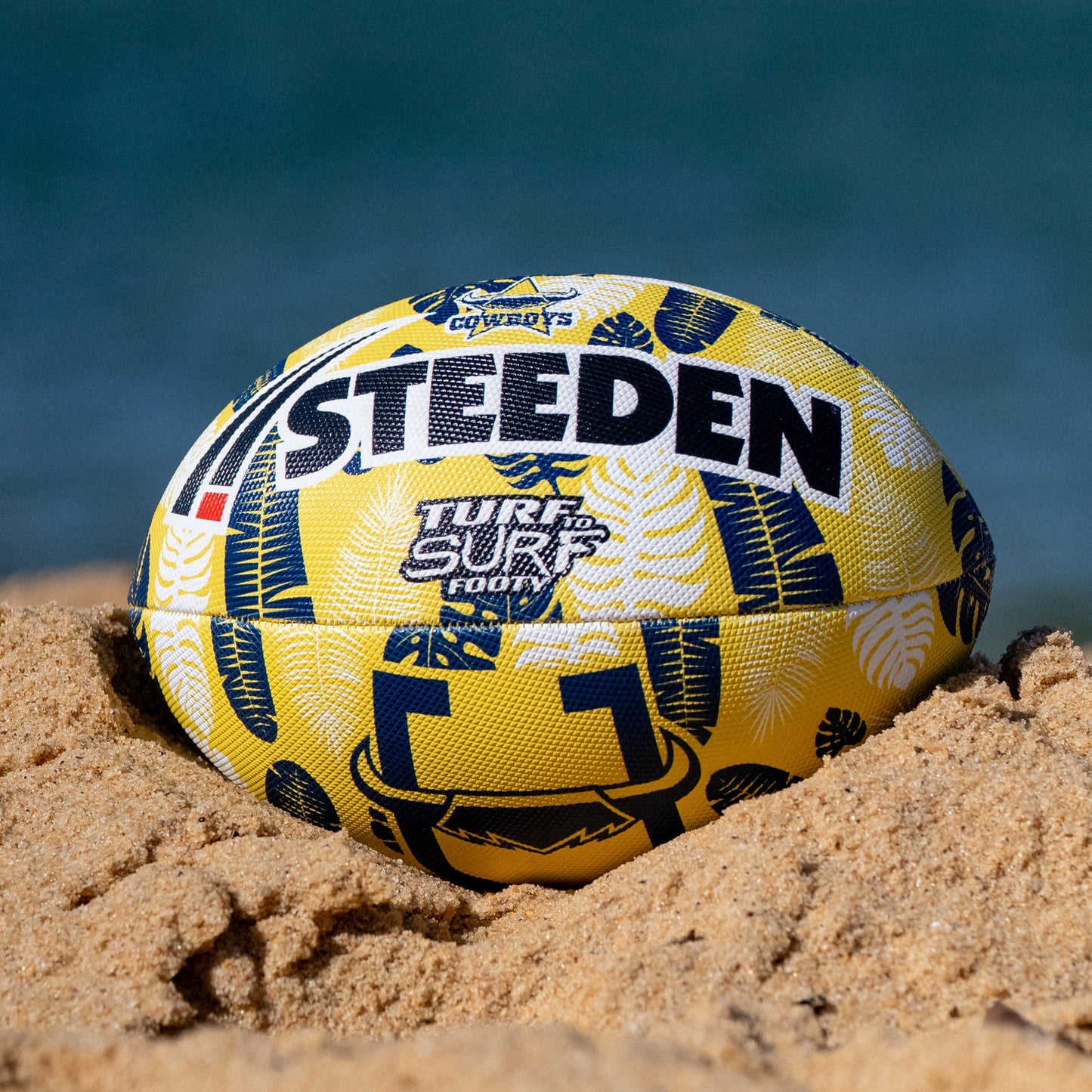 North Queensland Cowboys Turf To Surf Beach Footy Ball - Size 3