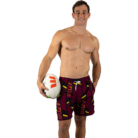 Brisbane Broncos Mens Riviera Volley Swim Shorts