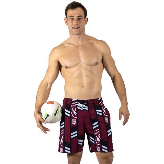 QLD Maroons Mens Riviera Volley Swim Shorts