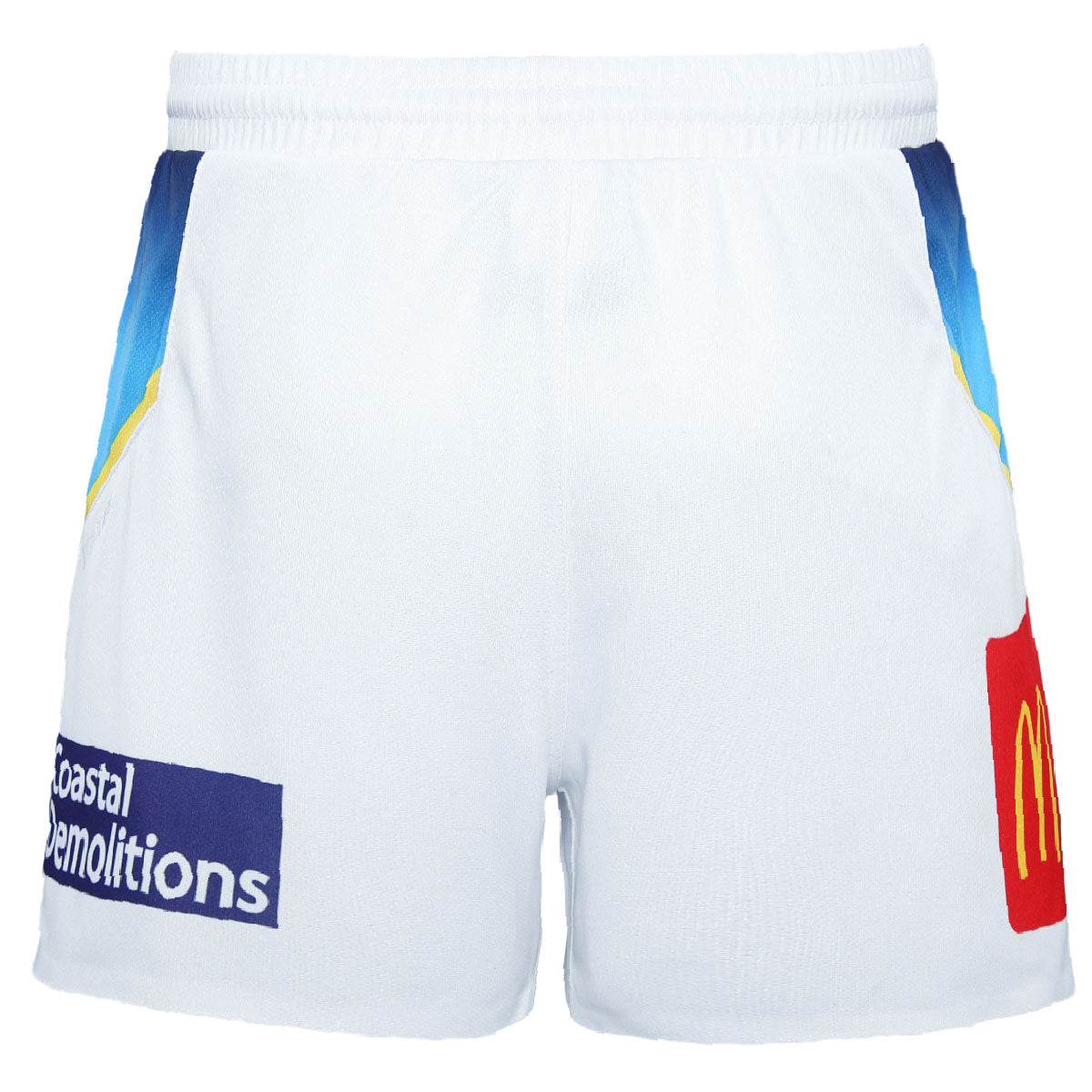 Gold Coast Titans 2024 Mens Playing Home Shorts NRL Shop   2024GCTitansMensPlayersHomeShort White GTSHM24001 Back 