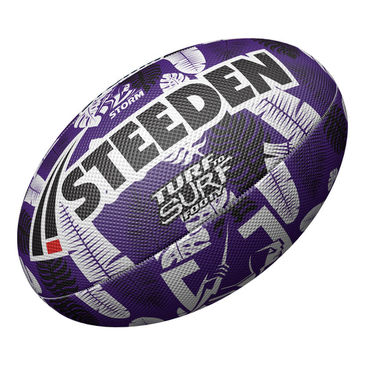 Melbourne Storm Turf To Surf Beach Footy Ball - Size 3