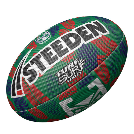 New Zealand Warriors Turf To Surf Beach Footy Ball - Size 3