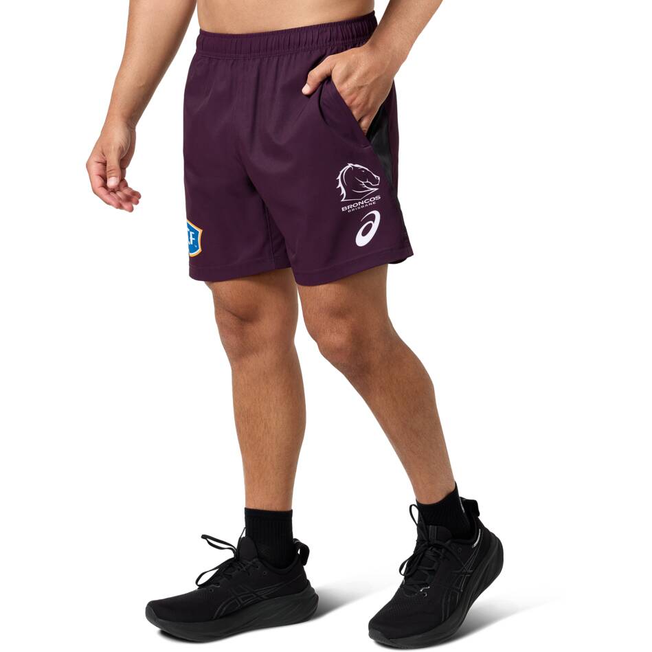 Brisbane Broncos 2025 Mens Training Shorts