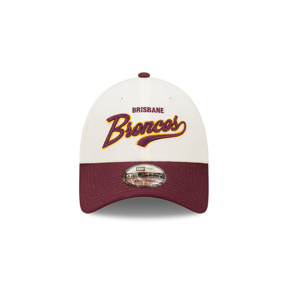 Brisbane Broncos 2024 New Era NRL 940 2 Tone Script Snapback Cap