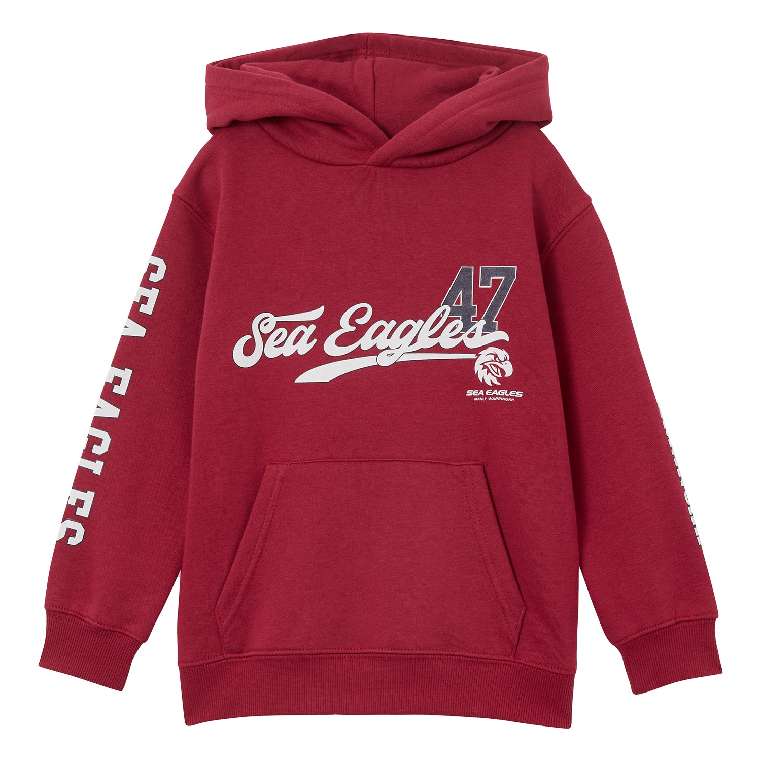 Manly Warringah Sea Eagles Kids Sleeve Print Hoodie