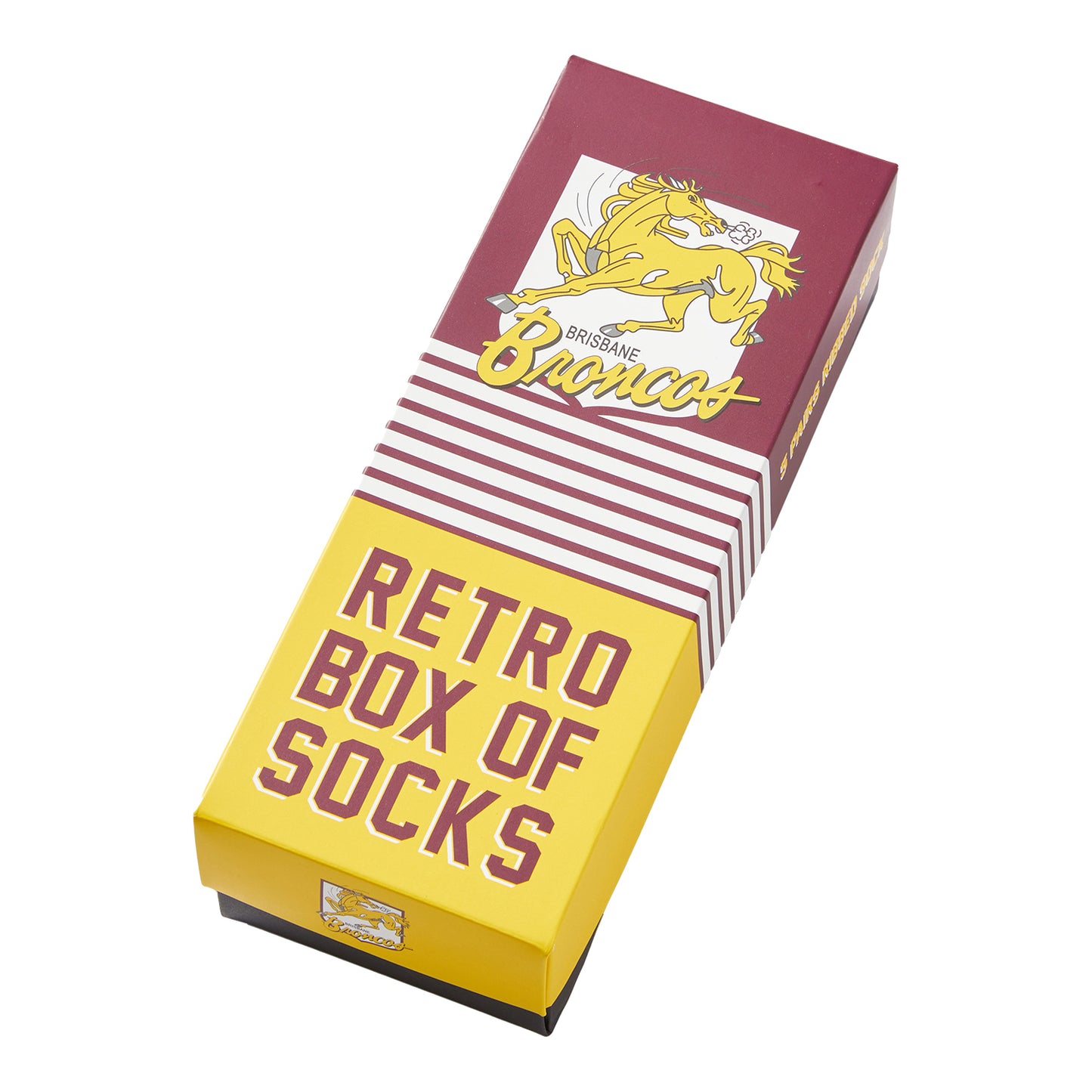 Brisbane Broncos Mens Retro Box Of Socks