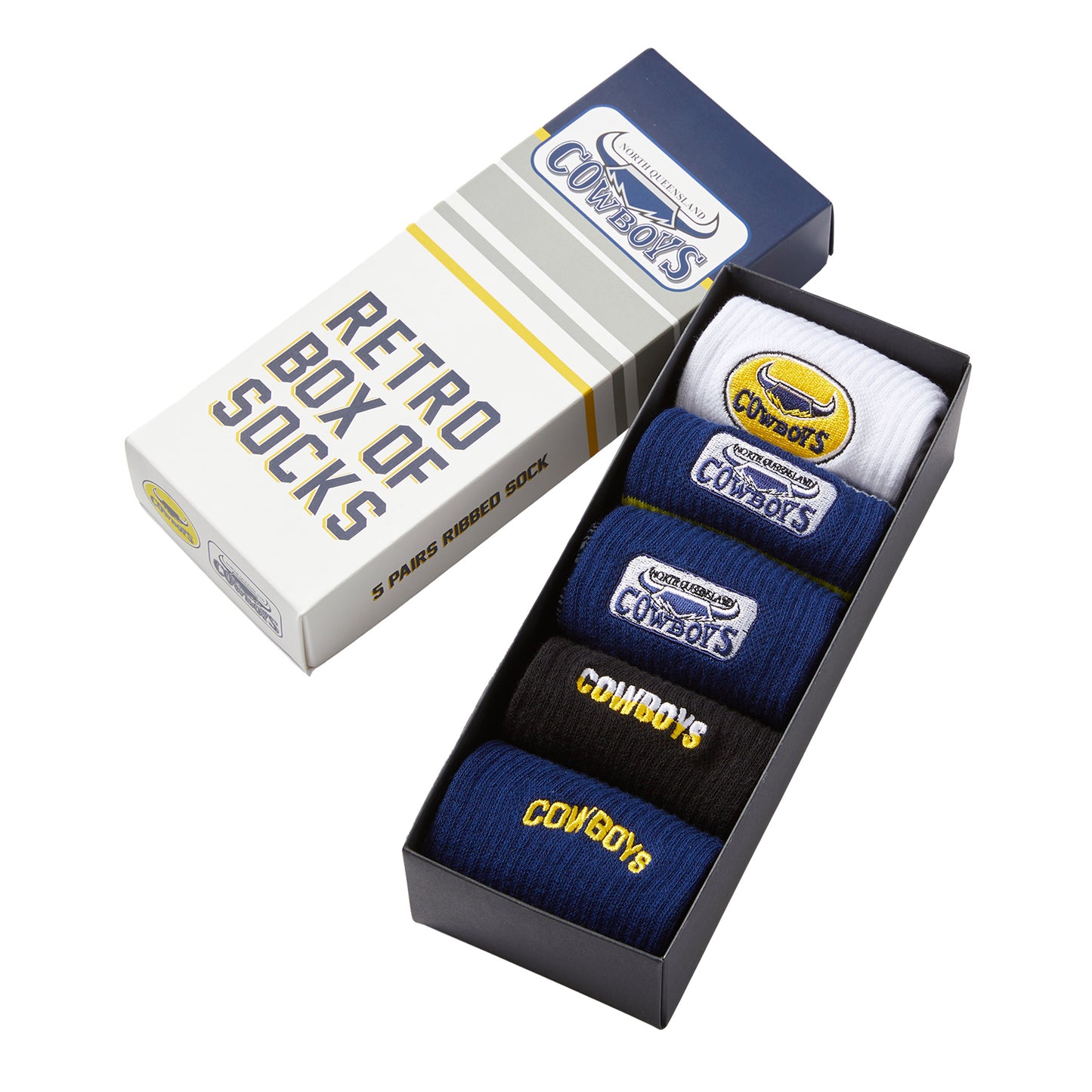 North Queensland Cowboys Mens Retro Box Of Socks