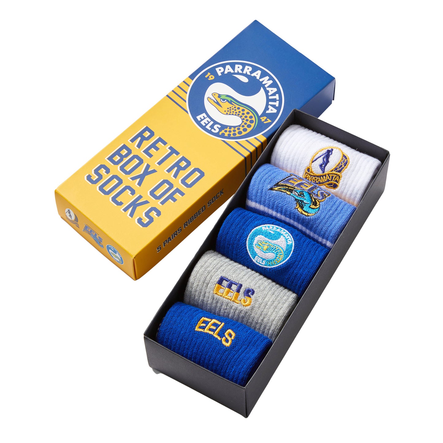 Parramatta Eels Mens Retro Box Of Socks