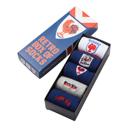 Sydney Roosters Mens Retro Box Of Socks