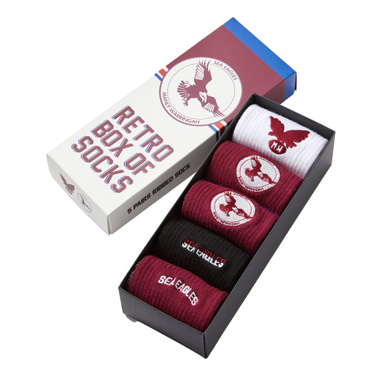 Manly-Warringah Sea Eagles Mens Retro Box Of Socks