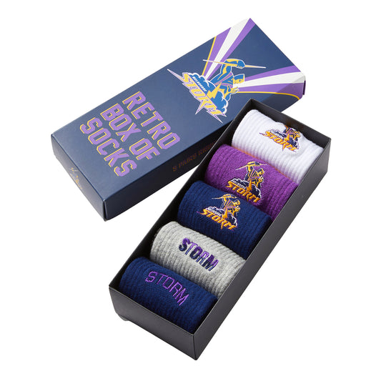 Melbourne Storm Mens Retro Box Of Socks