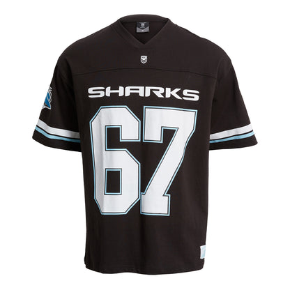 Cronulla-Sutherland Sharks Mens Oversized Gridiron T-Shirt - View 1