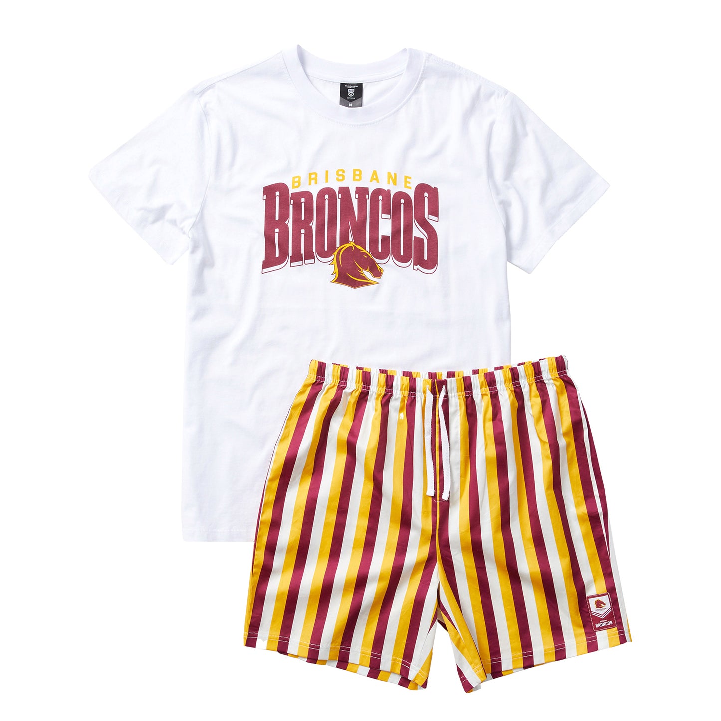 Brisbane Broncos Mens T-Shirt And Short Pj Set