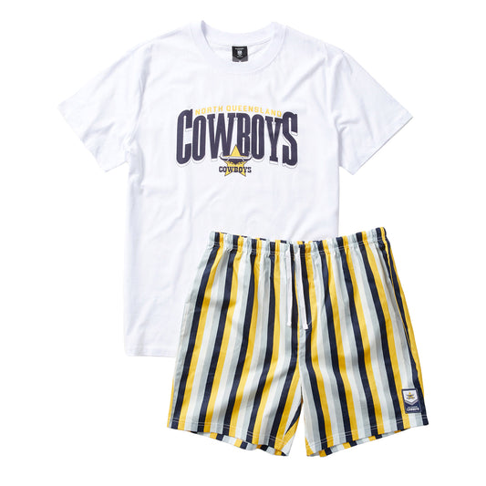 North Queensland Cowboys Mens T-Shirt And Short Pj Set