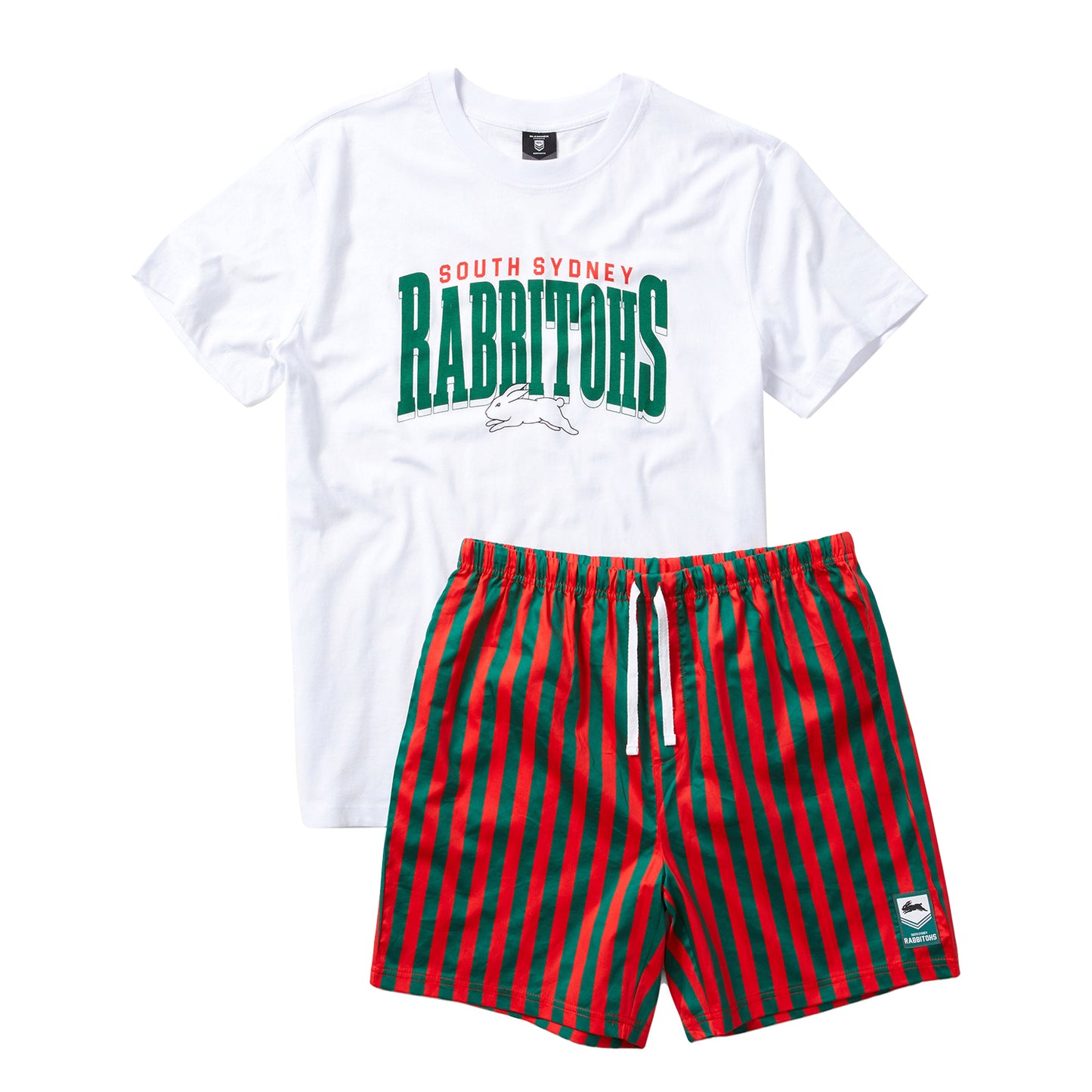 Rabbitohs Mens T-Shirt And Short Pj Set