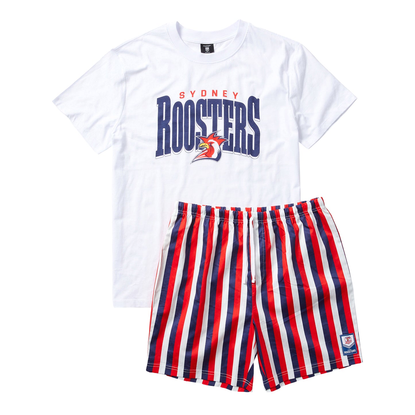 Roosters Mens T-Shirt And Short Pj Set