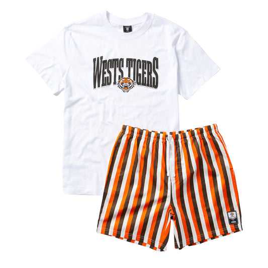 West Tigers Youth T-Shirt And Short Pj Set