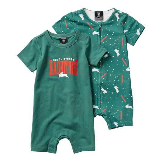 South Sydney Rabbitohs Toddler Short Sleeve 2 Pack Romper