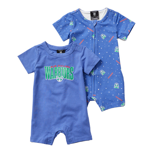 New Zealand Warriors Toddler Short Sleeve 2 Pack Romper