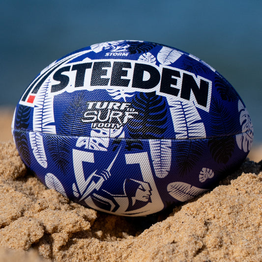 Melbourne Storm Turf To Surf Beach Footy Ball - Size 3