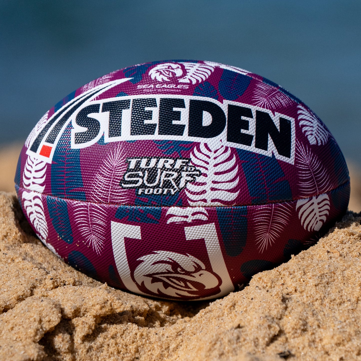 Manly-Warringah Sea Eagles Turf To Surf Beach Footy Ball - Size 3