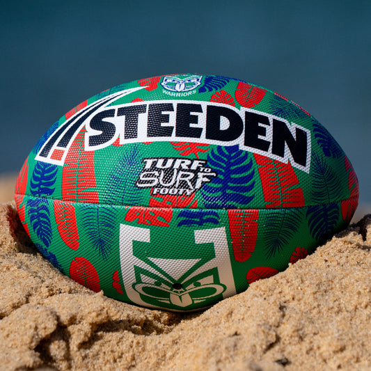 New Zealand Warriors Turf To Surf Beach Footy Ball - Size 3