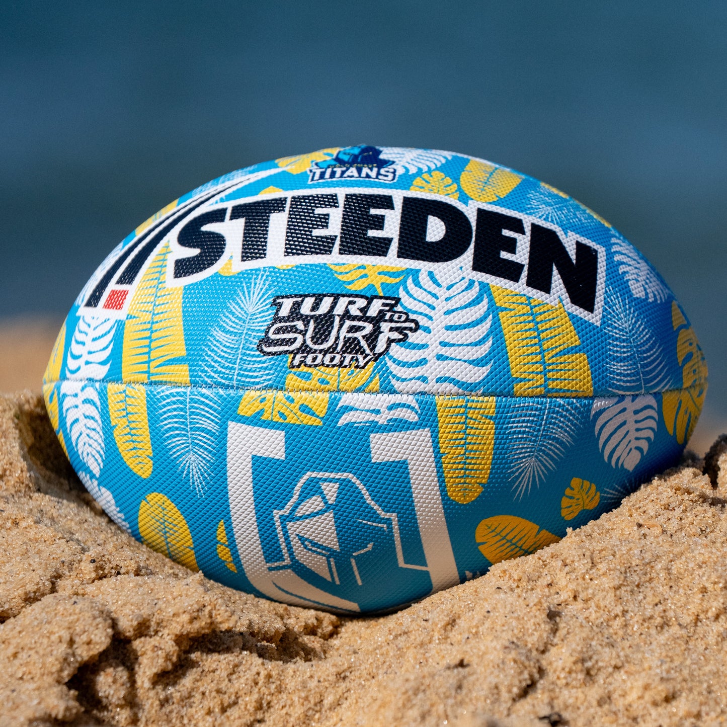 Gold Coast Titans Turf To Surf Beach Footy Ball - Size 3