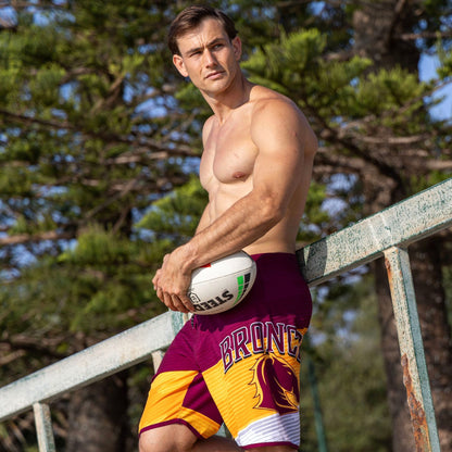 Brisbane Broncos Mens Barrel Board Shorts - View 1