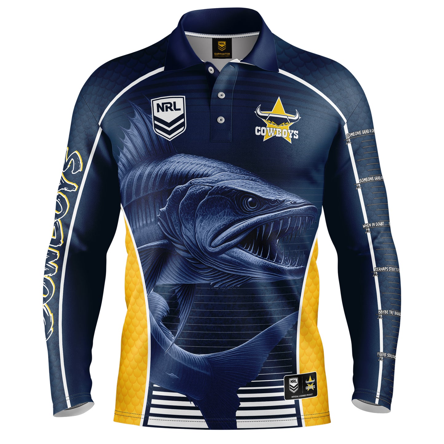 North Queensland Cowboys Mens Barracuda Fishing Shirt