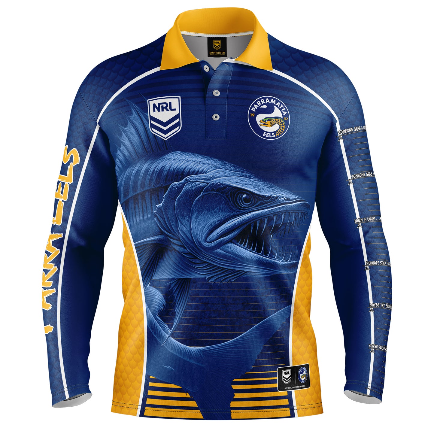 Parramatta Eels Mens Barracuda Fishing Shirt