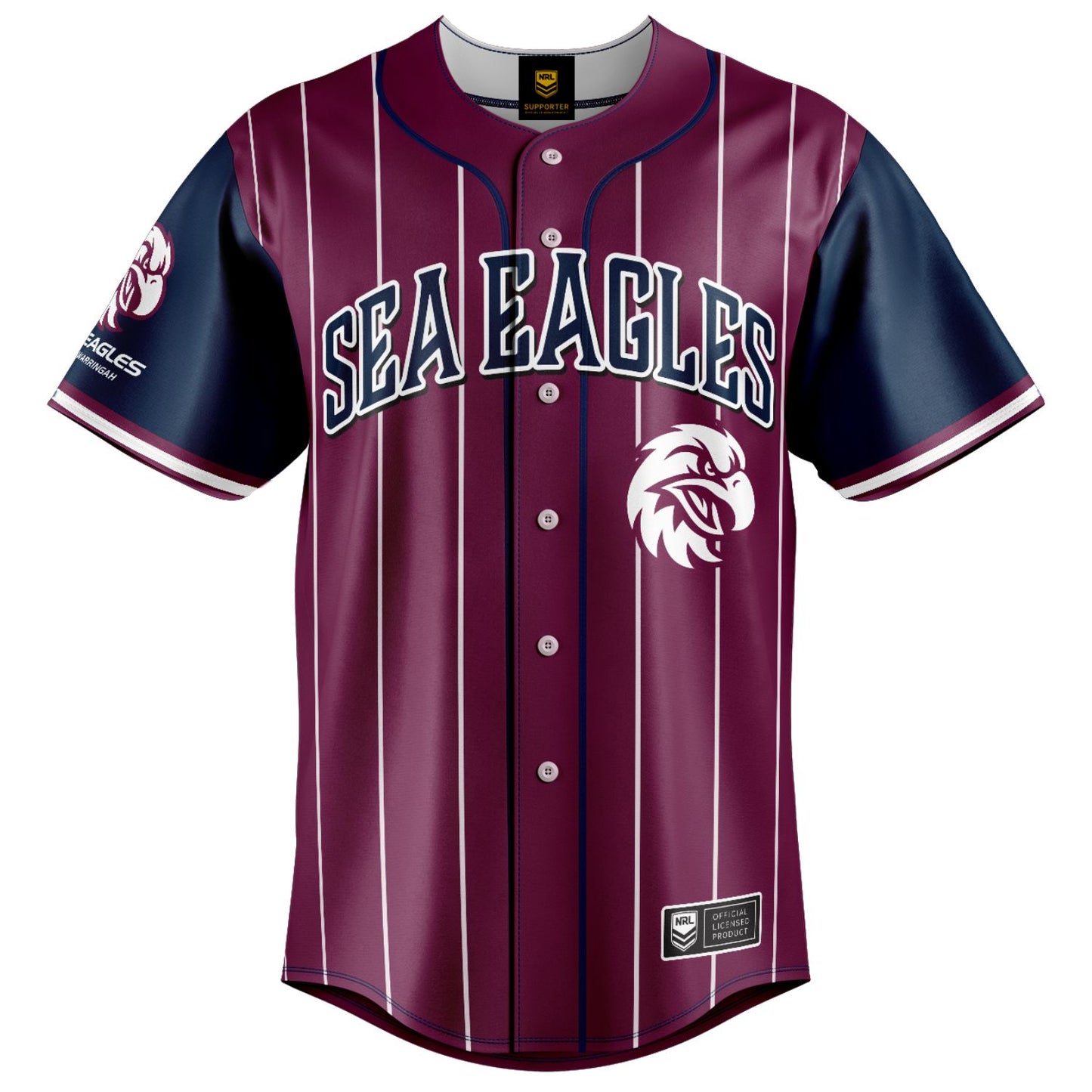 Manly-Warringah Sea Eagles Adults Slugger Baseball Shirt