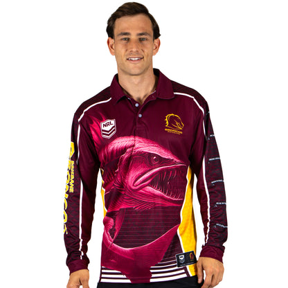 Brisbane Broncos Mens Barracuda Fishing Shirt