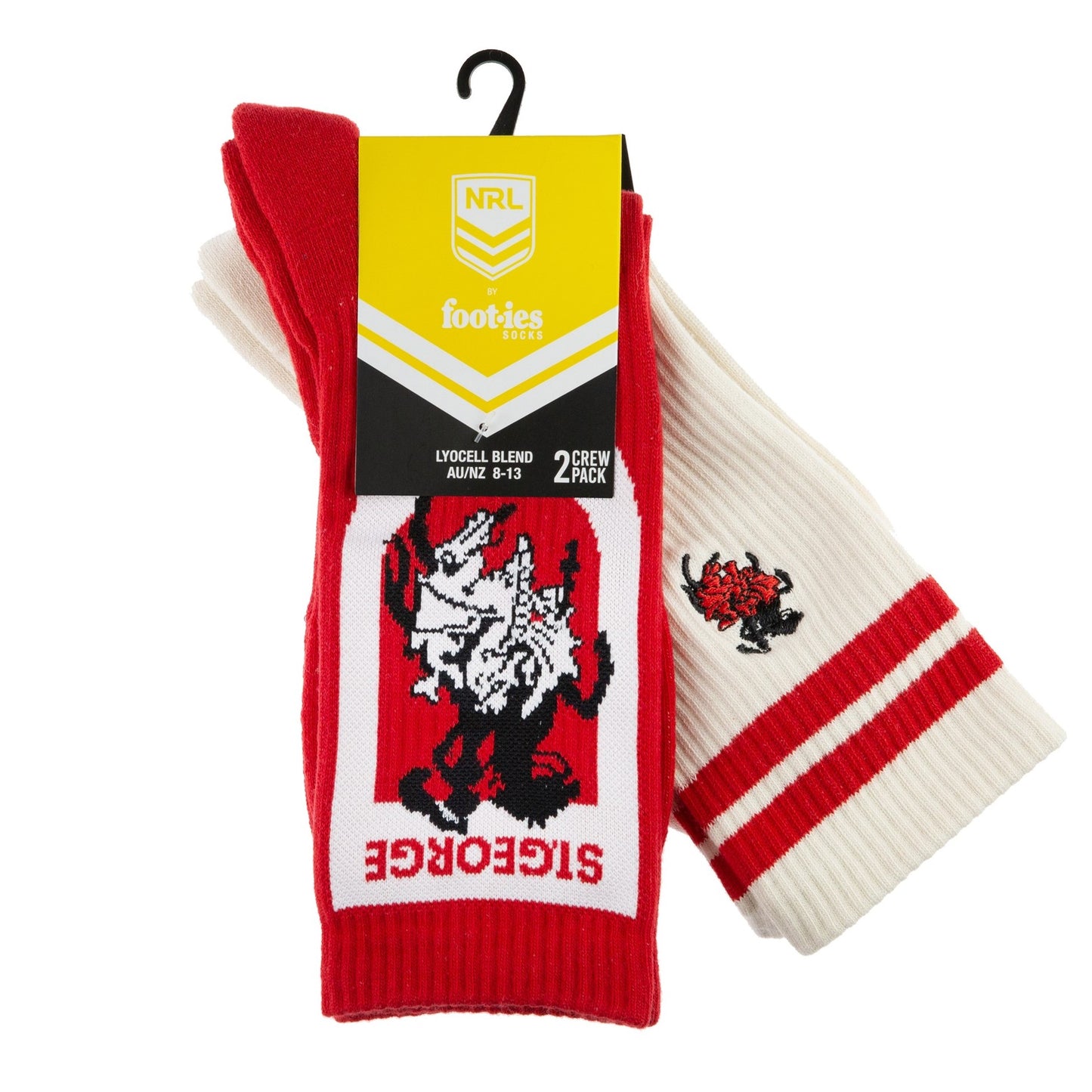 St. George-Illawarra Dragons Icons Sneaker Sock 2 Pack