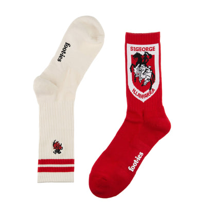 St. George-Illawarra Dragons Icons Sneaker Sock 2 Pack