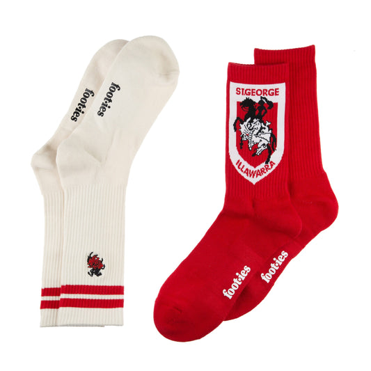 St. George-Illawarra Dragons Icons Sneaker Sock 2 Pack