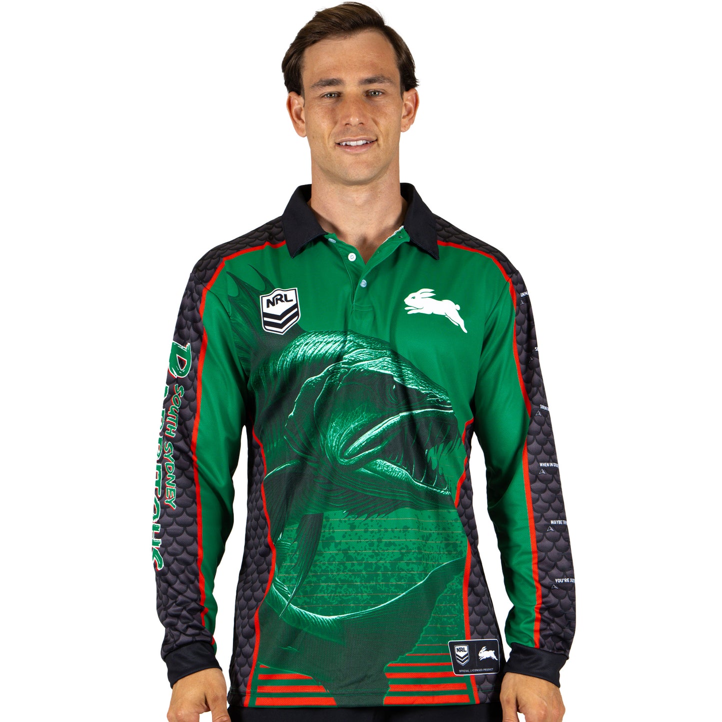 South Sydney Rabbitohs Mens Barracuda Fishing Shirt