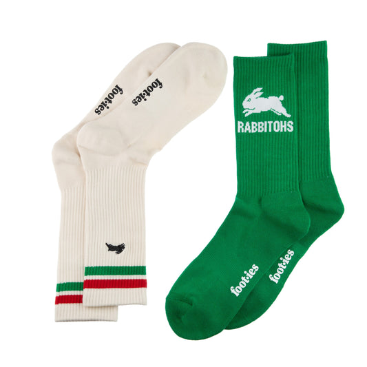 South Sydney Rabbitohs Icons Sneaker Sock 2 Pack