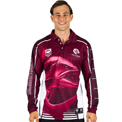 Manly-Warringah Sea Eagles Mens Eagles Barracuda Fishing Shirt