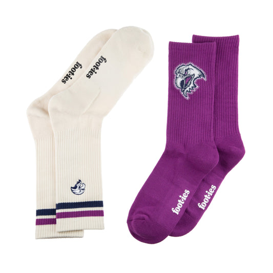 Manly-Warringah Sea Eagles Icons Sneaker Sock 2 Pack