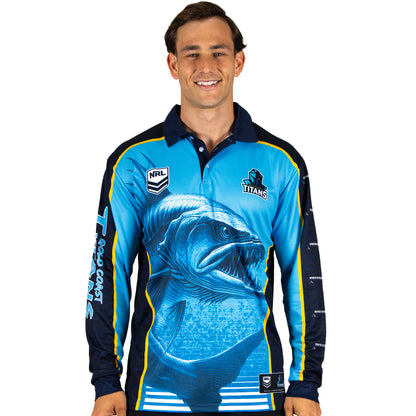 Gold Coast Titans Mens Barracuda Fishing Shirt