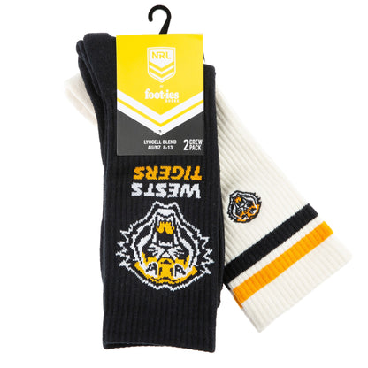 Wests Tigers Icons Sneaker Sock 2 Pack