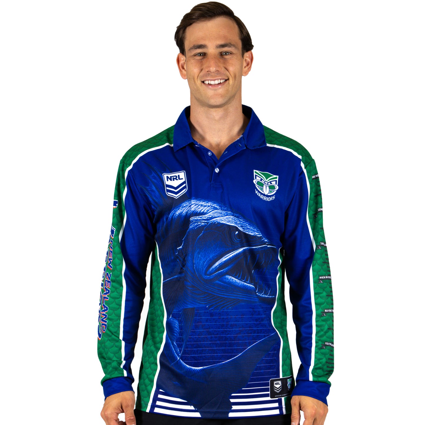 New Zealand Warriors Mens Barracuda Fishing Shirt