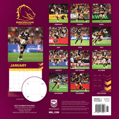 Brisbane Broncos 2025 Calendar