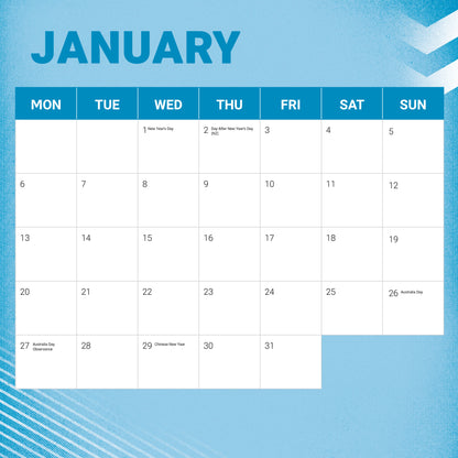 Cronulla-Sutherland Sharks 2025 Calendar