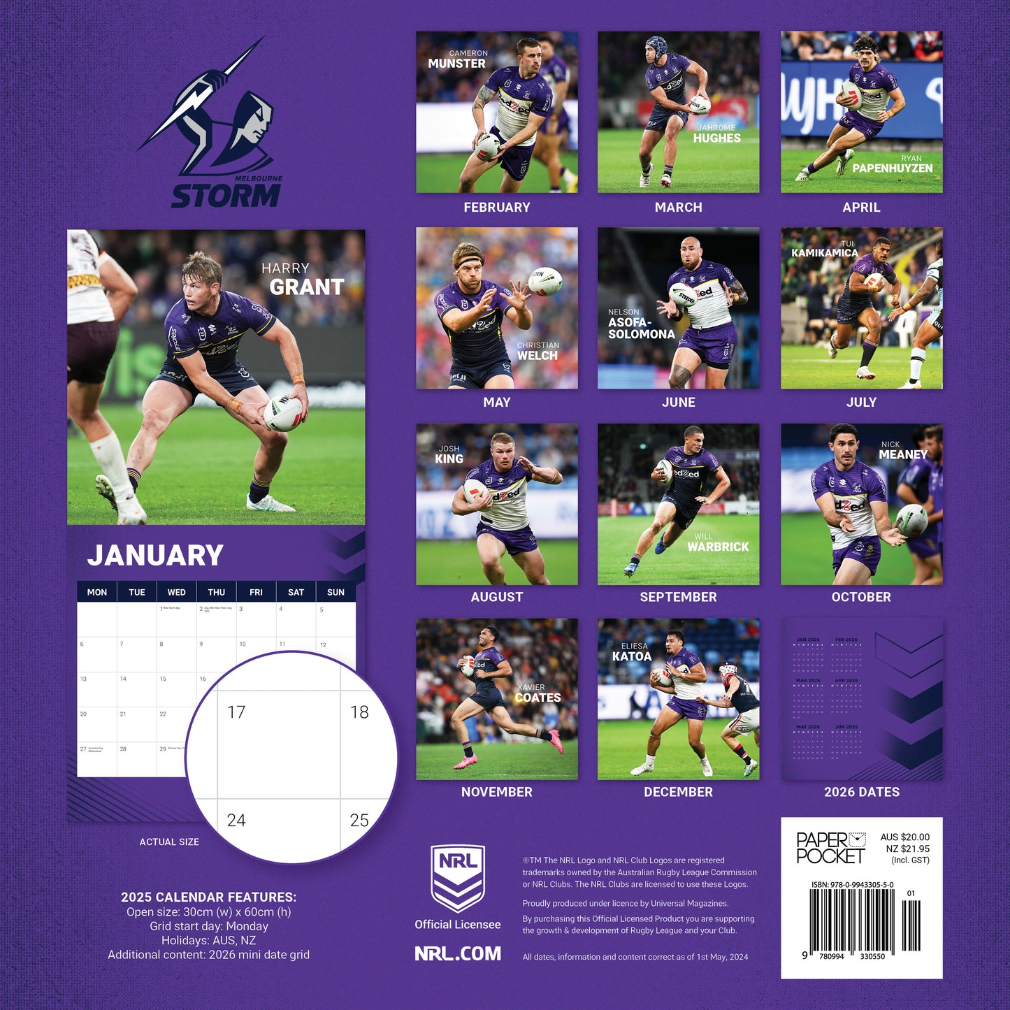 Melbourne Storm 2025 Calendar