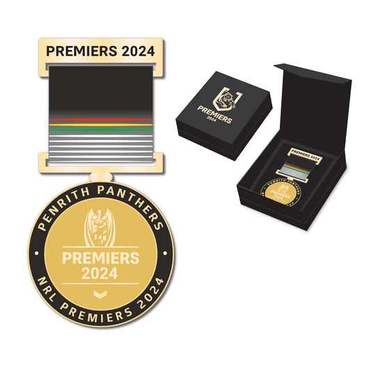 Penrith Panthers Premiers 2024 Medal With Ribbon Boxed