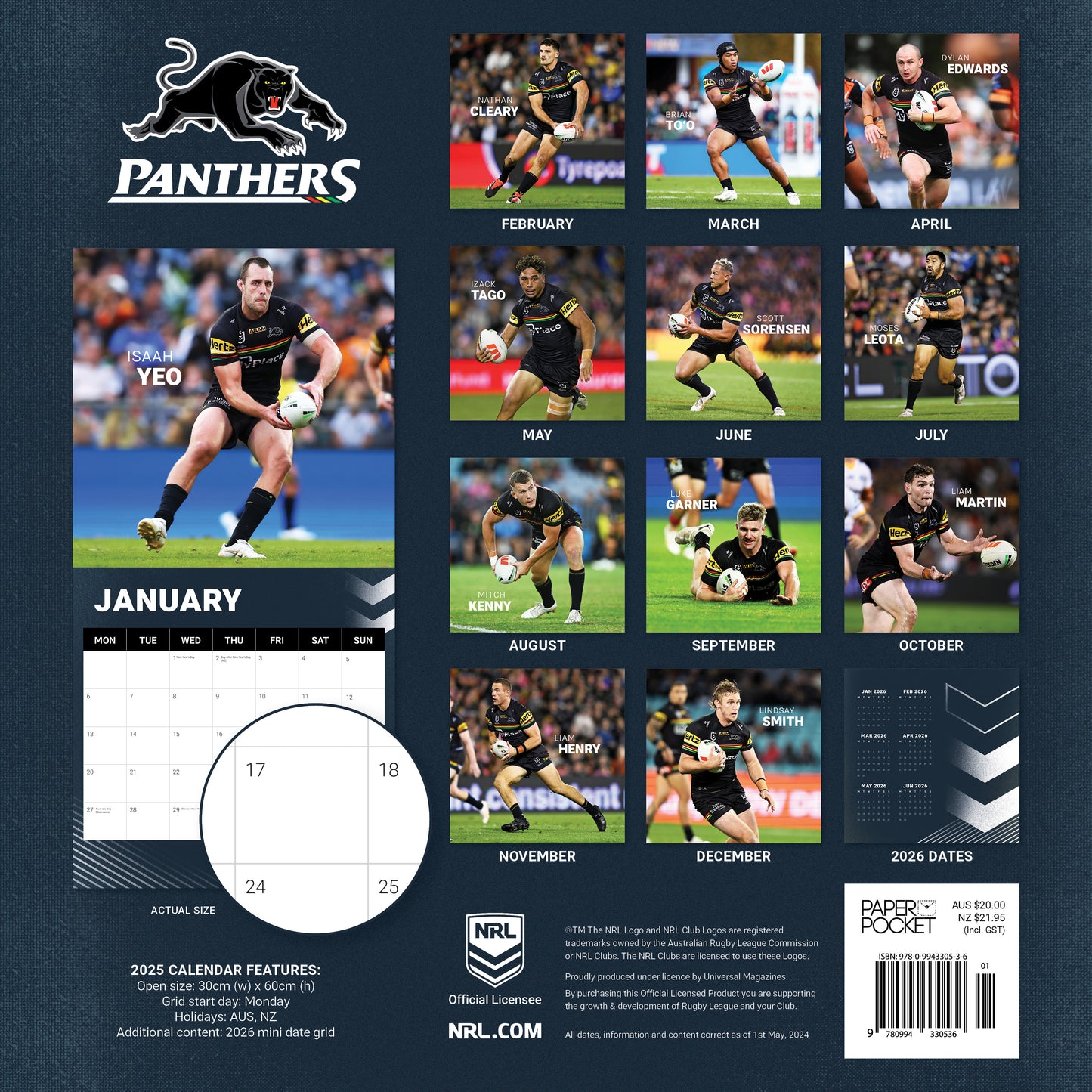 Penrith Panthers 2025 Calendar