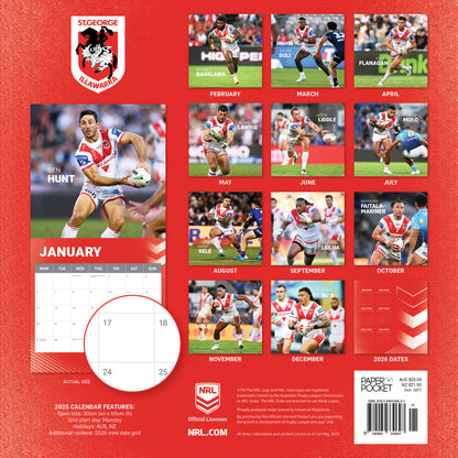 St. George-Illawarra Dragons 2025 Calendar